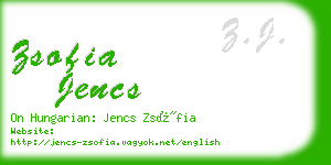 zsofia jencs business card